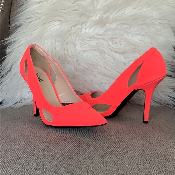 Qupid Shoes - Qupid Neon Pink Heels